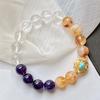 Natural White Crystal Honey Milk Cover Yellow Tower Crystal Amethyst Contrasting Color Bracelet Bracelet.