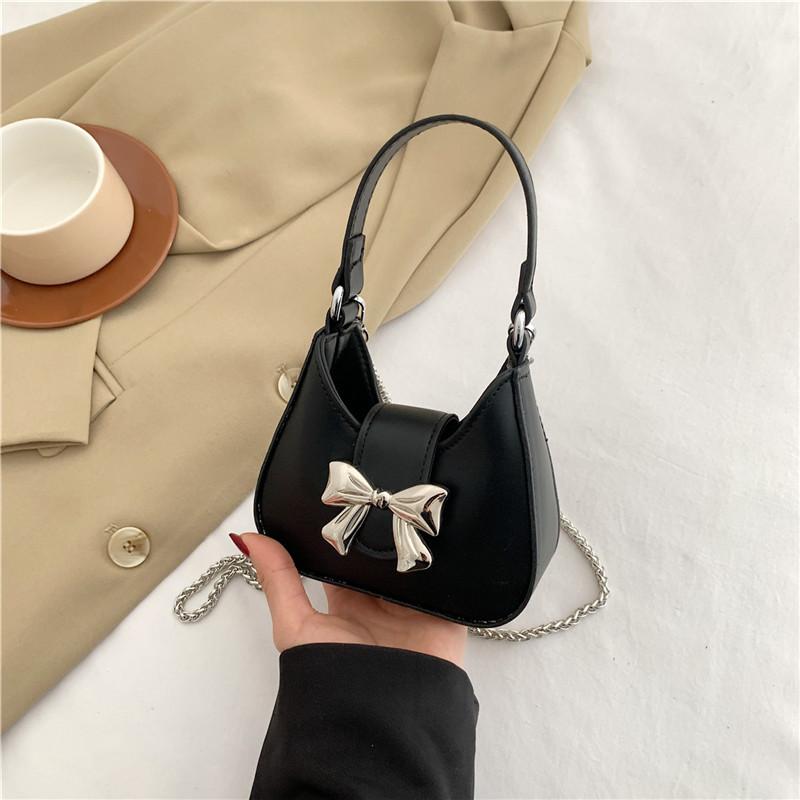 Niche Design New Bow Metal Buckle Mini Fashion One-shoulder Handbag Chain Crossbody Bag Women