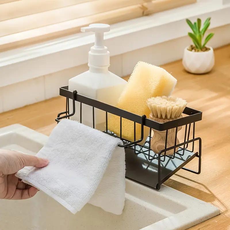 

Kitchen Sink Storage Rack Punch-free Bathroom Kitchen Faucet Sponge Rack Sink Drain Rack Bathroom Supplies Rack чёрный