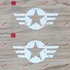 Set of 2 White 4" Air Force Star WW2 Decal Sticker Car Vinyl for Jeep Distressed
