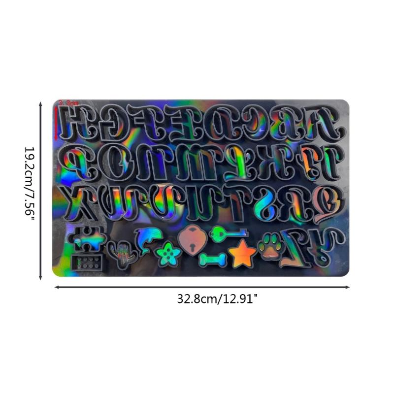 Holographic Resin Casting T Mold,Sign Letter Silicone Mold for Epoxy Resin Crafts,Keychains,Earrings Jewelry