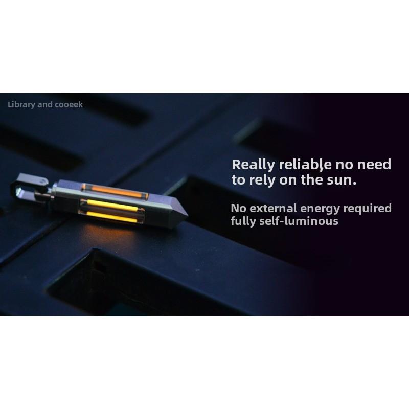 Titanium Tritium Trachea Keychain Self-luminous 25-year Necklace Pendant Removable Nuclear Reactor Tip Design