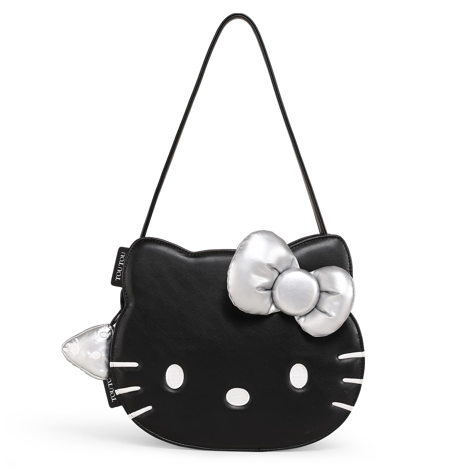 

[Toutou] Настоящая однолямочная сумка Hello Kitty для женщин, Милый дизайн с бантом и мордочкой кошки, Изготовлена из высококачественных материалов, Большая вместимость, Идеальная