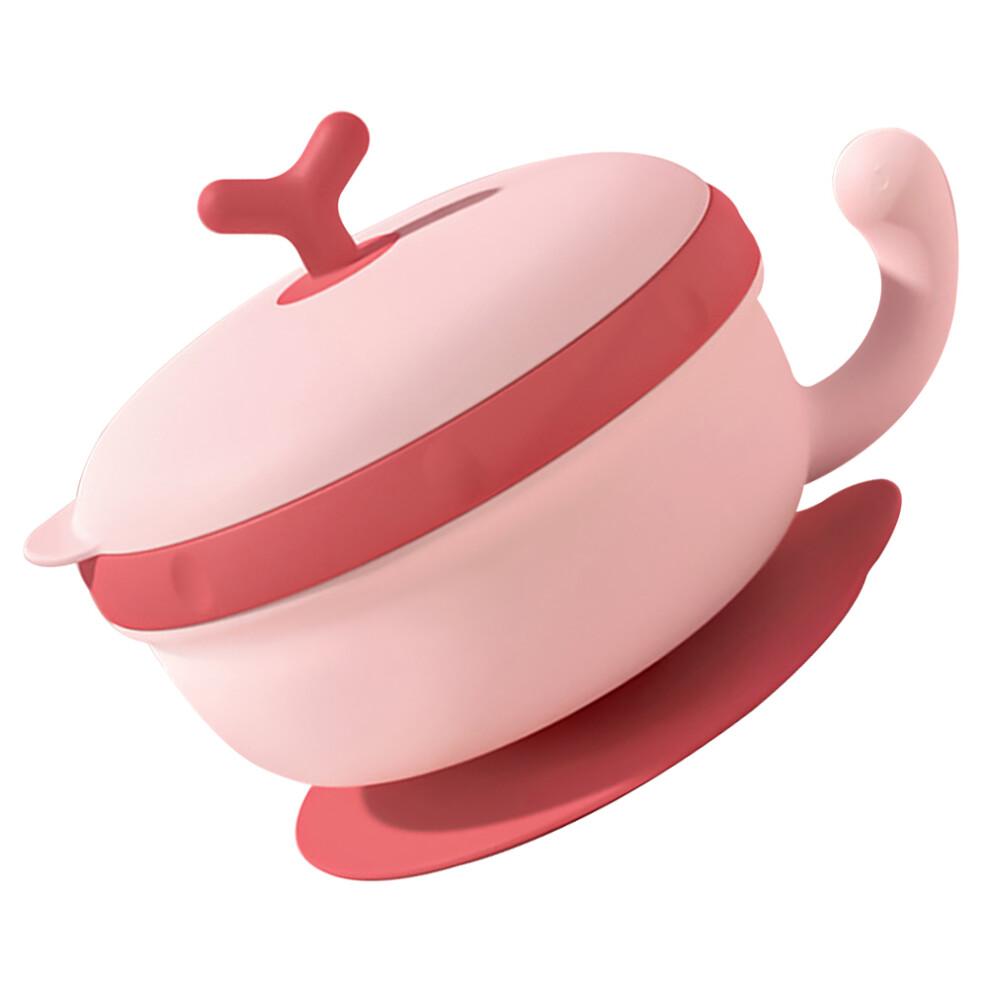 1 pièce Bol Rose en Acier Inoxydable à Conservation de Chaleur avec Ventouse