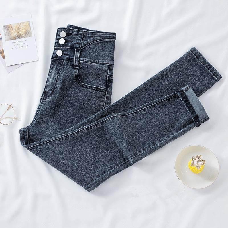 Women s High-Waisted Slim Fit Korean Style Stretch Pencil Jeans 31