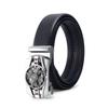 Ceinture Homme en Alliage et Cuir de Vachette à Boucle Automatique pour un Port Décontracté et Polyvalent