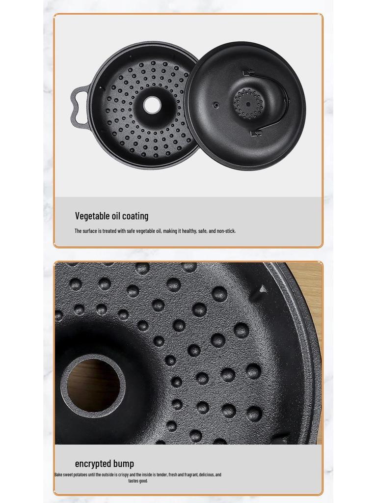 Thickened Cast Iron Sweet Potato Roasting Pot - Household Barbecue and Corn Machine
