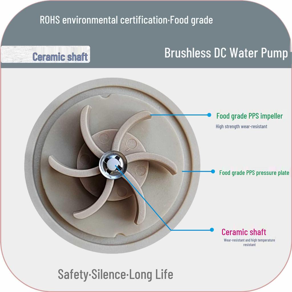 Low-Noise 12V/24V Waterproof Brushless DC Hot Water Circulation Pump, 24-Hour Operation, Submersible
