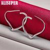 925 Sterling Silver Heart 29x37mm Hoop Earrings Jewelry