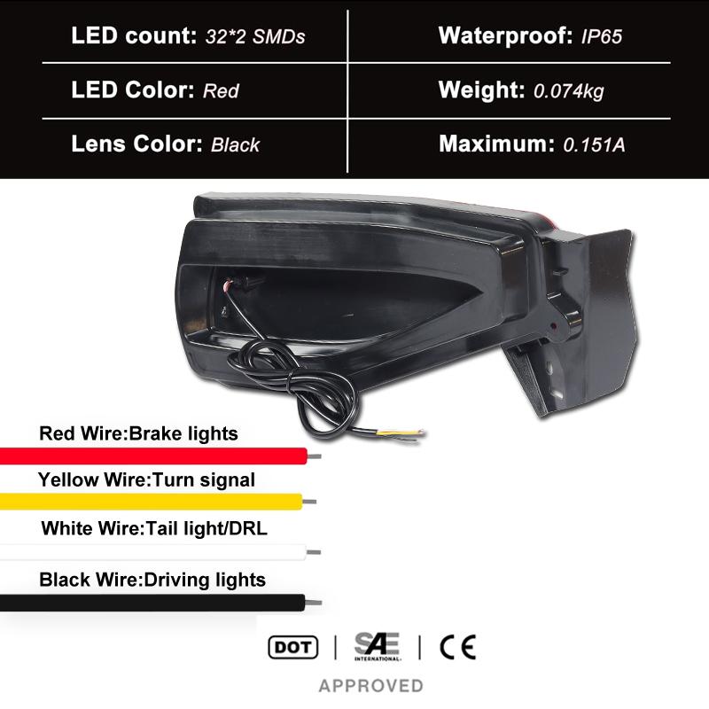 2PCS Car LED Rear Bumper Light For Toyota Fortuner SW4 2015 2016 2017 2018 2019 2020 Fog Lamp Brake Light Turn Signal lamp