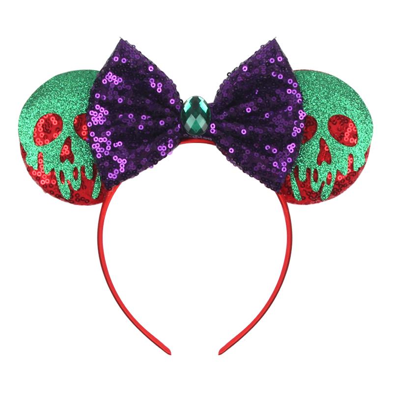Halloween Mouse Ears Headband Sequins Bow Hairband For Women Featival Party DIY Hair Accessories Boutique