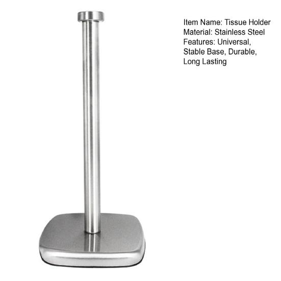 Countertop Paper Towel Holder with Stable Base Polished Surface Rustproof Paper Towel Roll Holder for Bathroom Kitchen