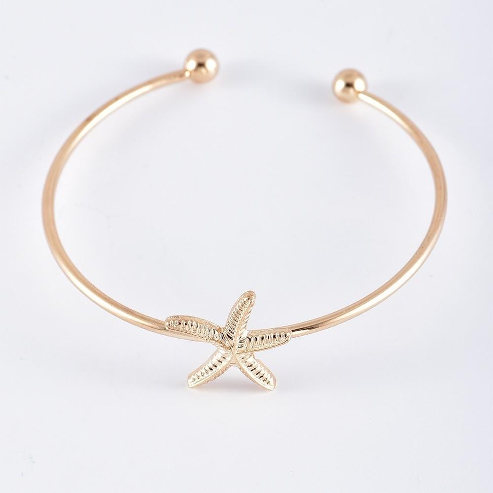 Stacked Design Starfish Shell Bracelet Pendant Bracelet  Women Beach Vacation