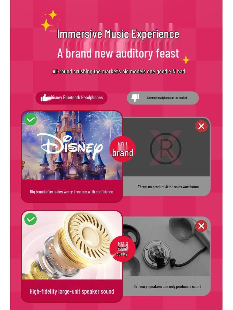 Disney Marie Cat Earbuds: True Wireless Bluetooth, Half In-Ear, HIFI Sound, Stylish Design