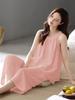 New Pajamas with Chest Pads Women's Summer Suspender Cropped Pants Han Fan Can Wear Outside Loungewear Suit