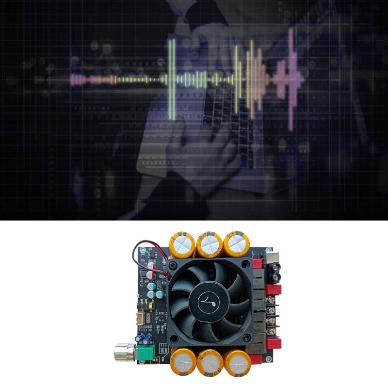 TPA3255 Double Channel Digital Power Amplifier Board 600W+600W 18V-50V Power Stereo Module with Fan for Car Vehicle