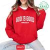 Retro Christian Sweatshirt,God Is Good All The Time Hoodies,Christian Christmas Sportwear,Faith Fleeece Sweatshirt For Women Top