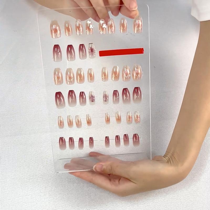 2 szt. Przezroczysta taśma klejąca do paznokci Stojak ekspozycyjny na sztuczne paznokcie Naklejki z klejem Dwustronnie klejone Narzędzia do ćwiczeń i prezentacji manicure