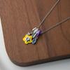 Colorful Ice Cream Necklace Simple Elegant Enamel Pendant Flower Zircon Necklace  Valentine's Day
