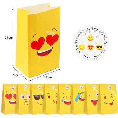 New 24pcs Colourful Gift Paper Bags with 24pcs Stickers for Wrapping Gifts Giveaways