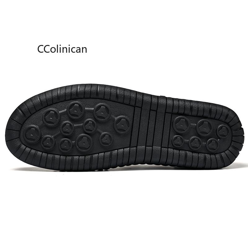 Hot New Handmade Men Breathable Flat Walking Shoes Men Leather Casual Shoes Comfortable Outdoor Loafers Men Driving Shoes