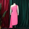 Solid Color One Shoulder Cutout Irregular High Waist Plus Size Sexy Long Dress For Women