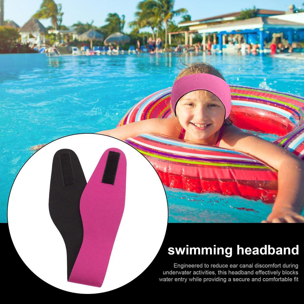 Swimming Headband for Kids Adults Swim Ear Bands  Adjustable Waterproof Swimming Diving Ear Band Headband Earplug Protection