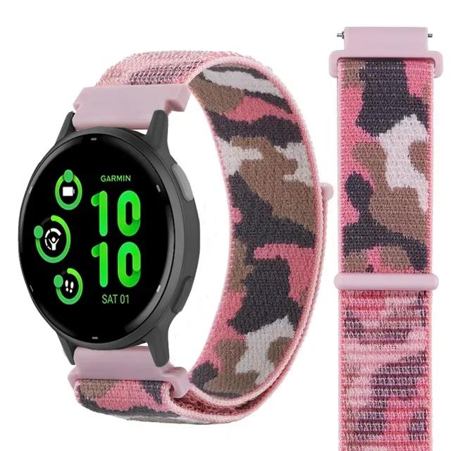 20mm 22mm Nylon Loop Strap for Garmin Forerunner 55 165 965 265 265 Music Venu 3/2 Bracelet Band for Garmin Active/Vivoactive 5