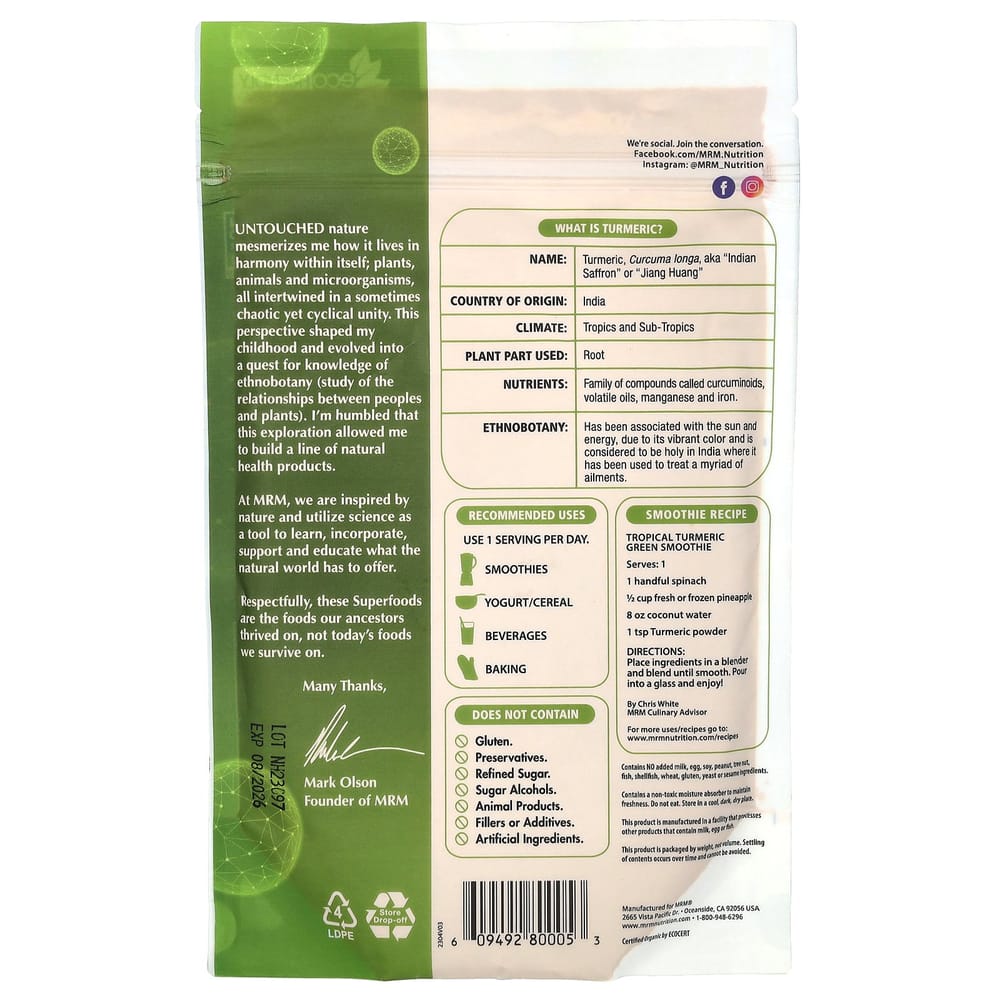 MRM Turmeric Root Powder 170g (6oz)