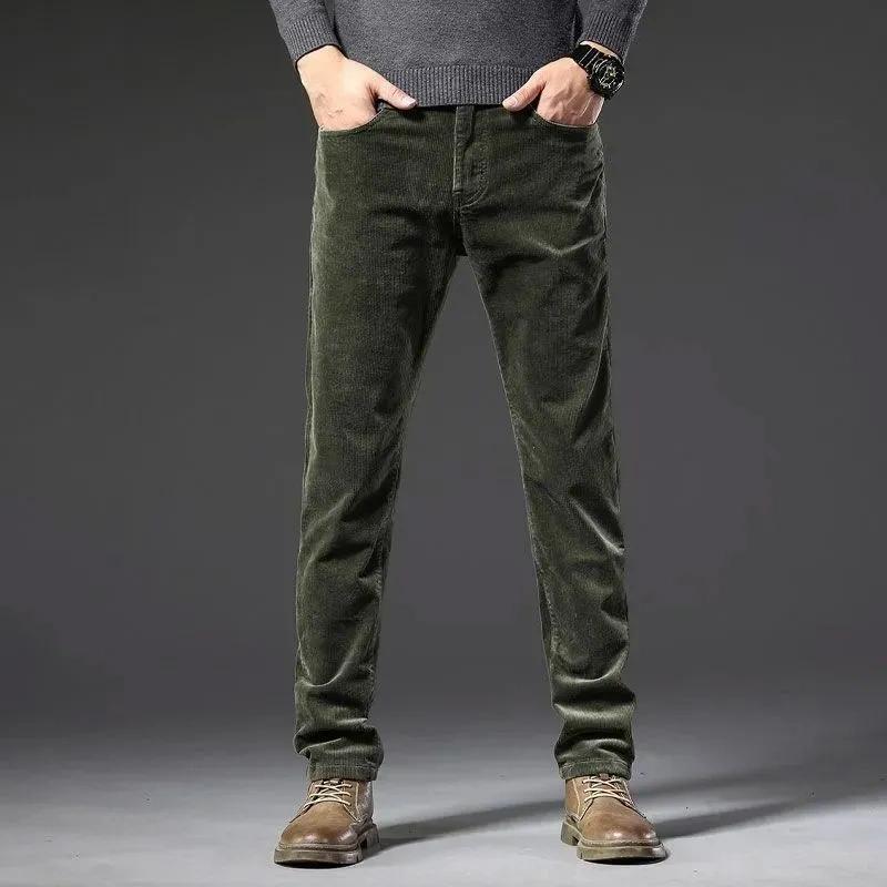Corduroy Jeans Men's Middle-aged High-end Loose Straight Large Size Casual Men's Pants Spring Business Long Pants Men