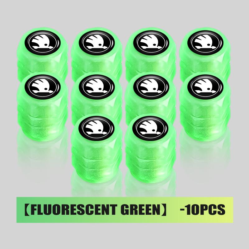LKPP1 Luminous Tire Valve Cap Car Wheel Hub Glowing Cover Auto Accessories For Skoda Rapid Octavia Derivative Enyaq-iV VisionS Yeti