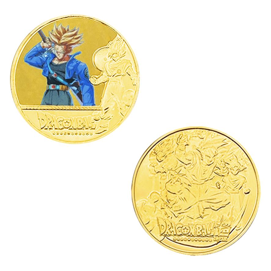 Anime  Z Gold Plated Gold Coin Son Goku Vegeta  Coins Kids Classic Anime Peripherals Collection Toy Souvenir