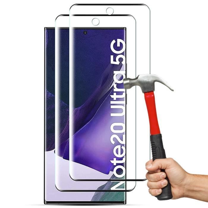 Protection d'écran en verre trempé pour samsung note 20 ultra - proshop - lot de 3 - résistance 9h - noir
