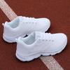 Sports Women Casual Shoes Fashionable Breathable Walking Mesh Flat Running Shoes New Lace-up Sneakers Whtie Black Soft Sole Ligh