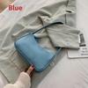Women Travel Shoulder Bags Female PU Leather Zipper Shopping Underarm Bags Pure Color Small Purse  Purses and Handbags