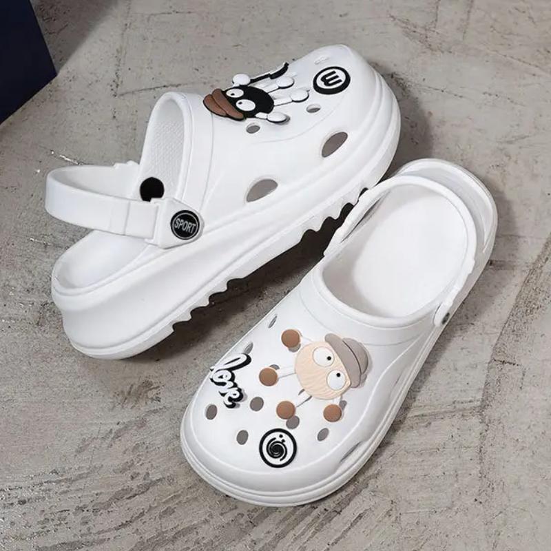 Cartoon Charms Cross Clogs Eva Soft Summer House Slippers Women's Sandals Slipper Man Shoes Kids Indoor Slipper