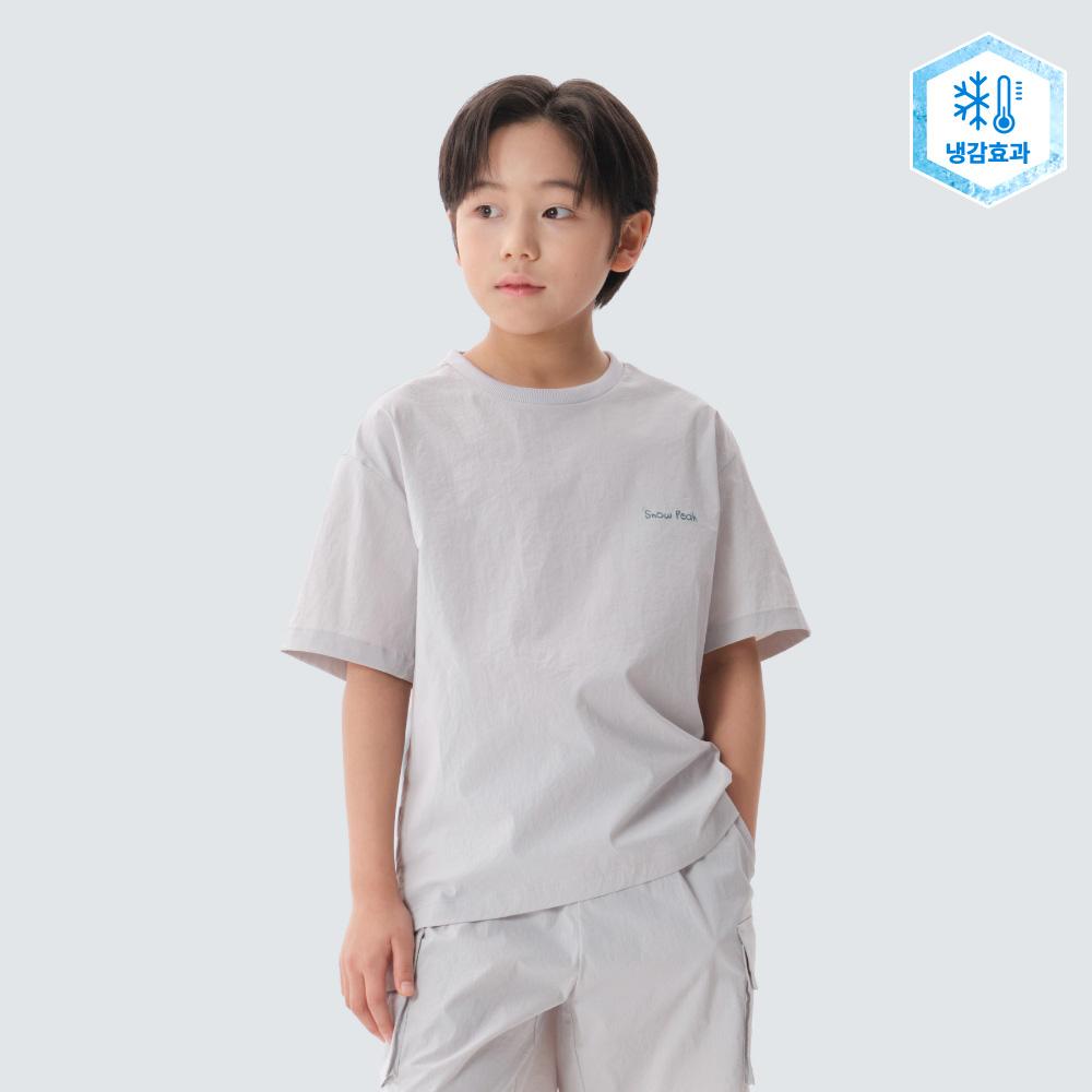 [Snowpeak] Kids Cooling Root Short-Sleeve T-Shirt Ice Gray (S25MKRTS90) 125