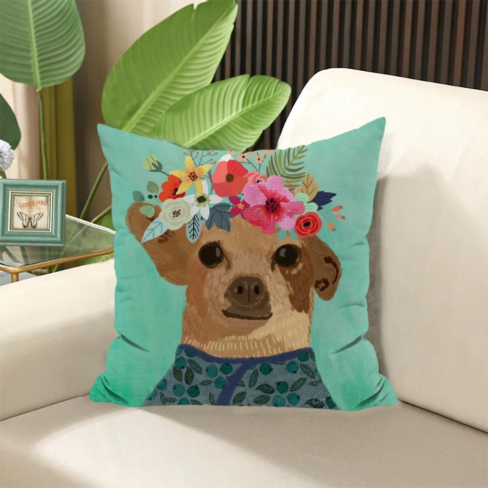 Pillow for Sleep Floral Friends Animal Cushion Cover Stuffed Cushions Decorative Pillows Sofa Cases Elegant Room Covers