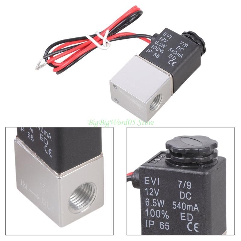 24TE 1/4" for DC 12V 2 Way Normally Closed Pneumatic Aluminum Electric Solenoid Air f