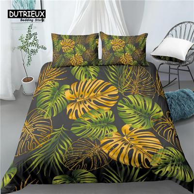 Home Living Luxus 3D Blätterdruck 2/3-teilig Bequemer Bettbezug Kissenbezug Bettwäschesets EU/US/AU Größe