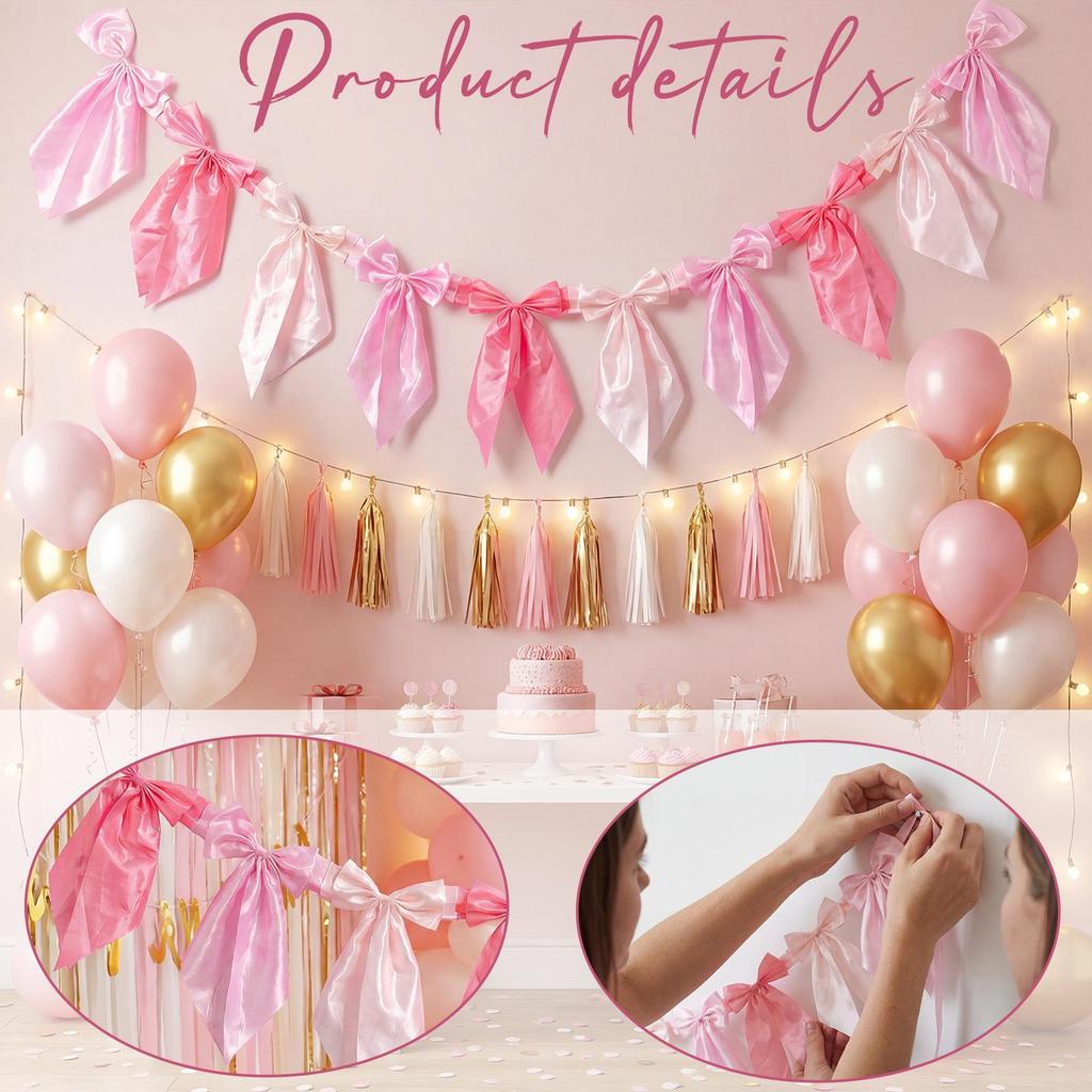 Cross-border Bow Background Decoration Banner for Birthday Party Atmosphere