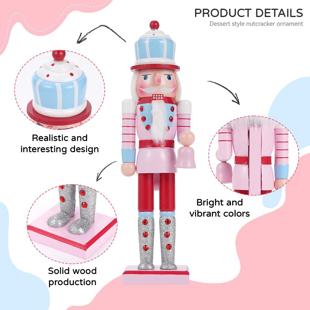 38CM Christmas Nutcracker Macaron-themed Soldiers Handcrafted Nutcracker Soldier Christmas New Year Festival Decoration Gift