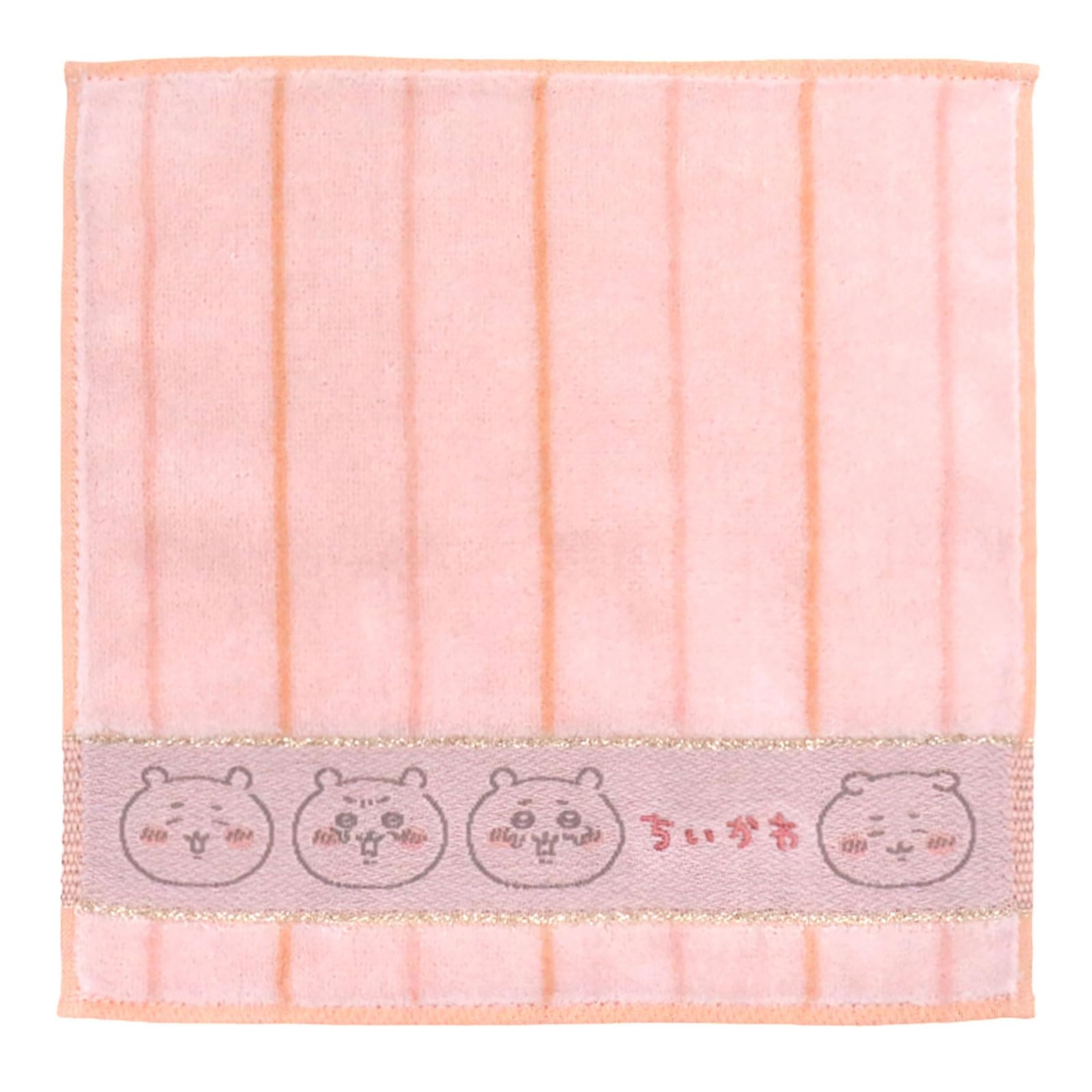 Chiikawa Striped Towel 27106002 20cm Wide x 20cm Long Women s Handkerchief, (27106002A), Pink, Approx. розовый