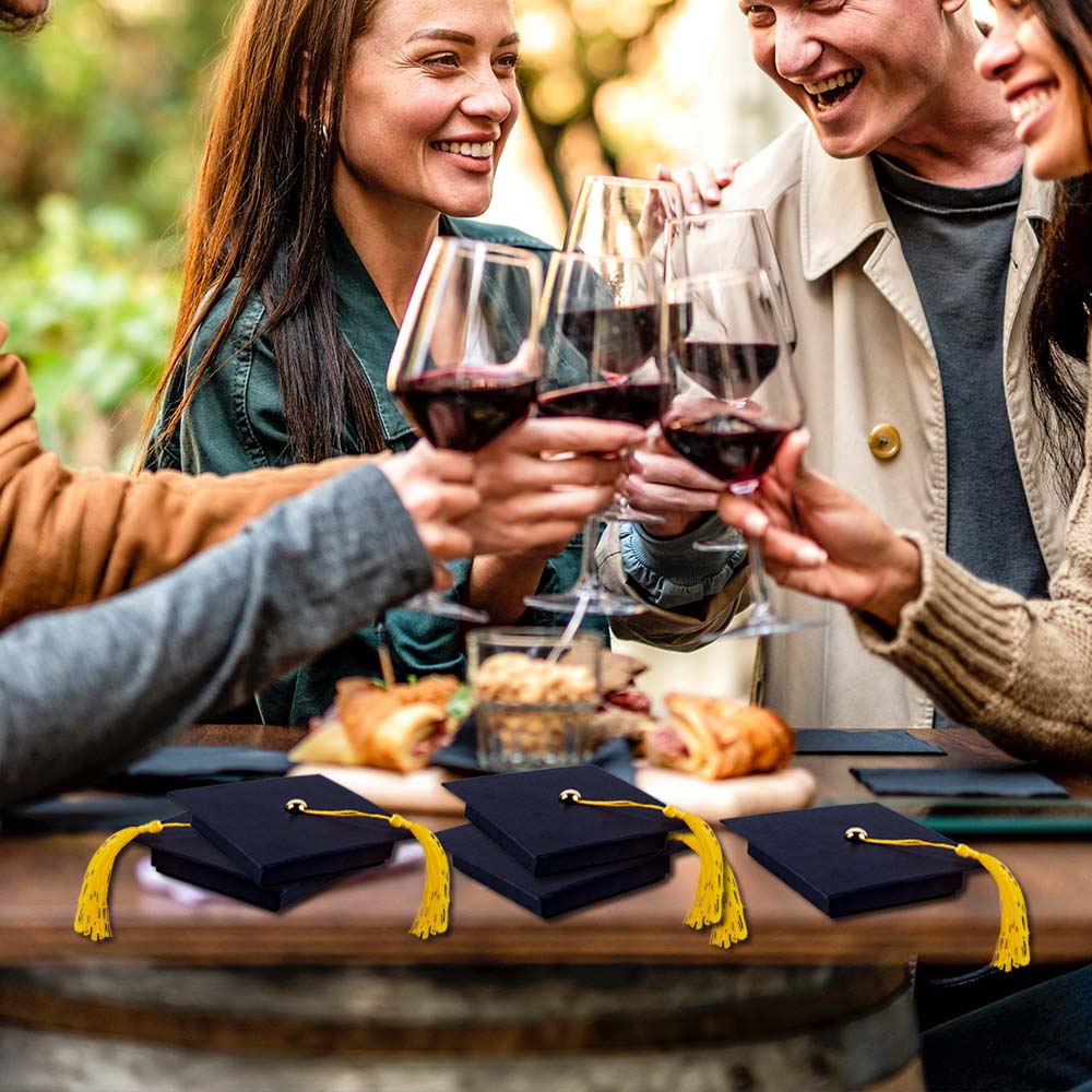 1pcs Elegant Black Graduation Candy Box Creative Bachelor's Hat Gift Sugar Chocolate Box With Tassel Graduation Party Decoration