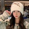 Retro Winter Warm Thickened Wool Hat Outdoor Cold Protection Ear Protection Headgear Hat Jacquard Bow Knitted Hat