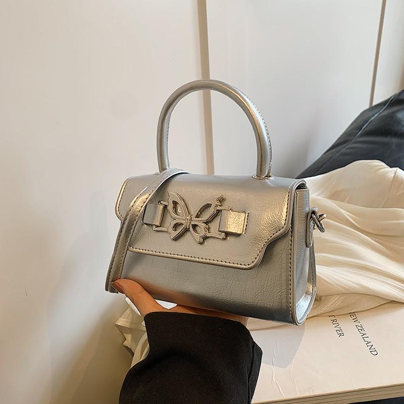 Small Vintage Shoulder Bag For Women 2024 Spring New Casual Butterfly Knot Street Fashion Crossbody Bag