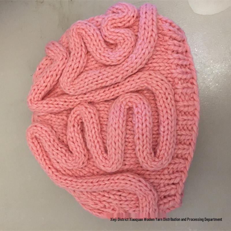 Cappello a Forma di Cervello Horror Lavorato a Maglia a Mano BomHCS - Accessorio per Costume di Halloween