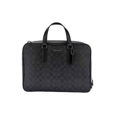 Graham 39 Klasická monogramová zipová brašna na notebook Kabelka Taška přes rameno Crossbody Velké pánské tašky Černá C8172-QBN3A