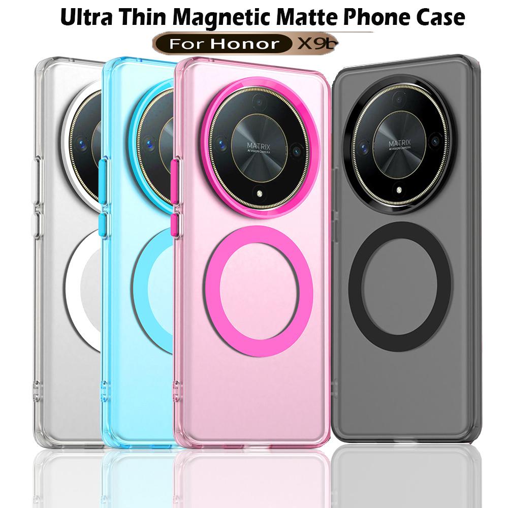 Magsafe Matt Telefondeksel For Honor X9b Magic6 Lite X50 Beskyttelsesdeksel Magnetisk Trådløs Lading Støtsikkert Bakdeksel