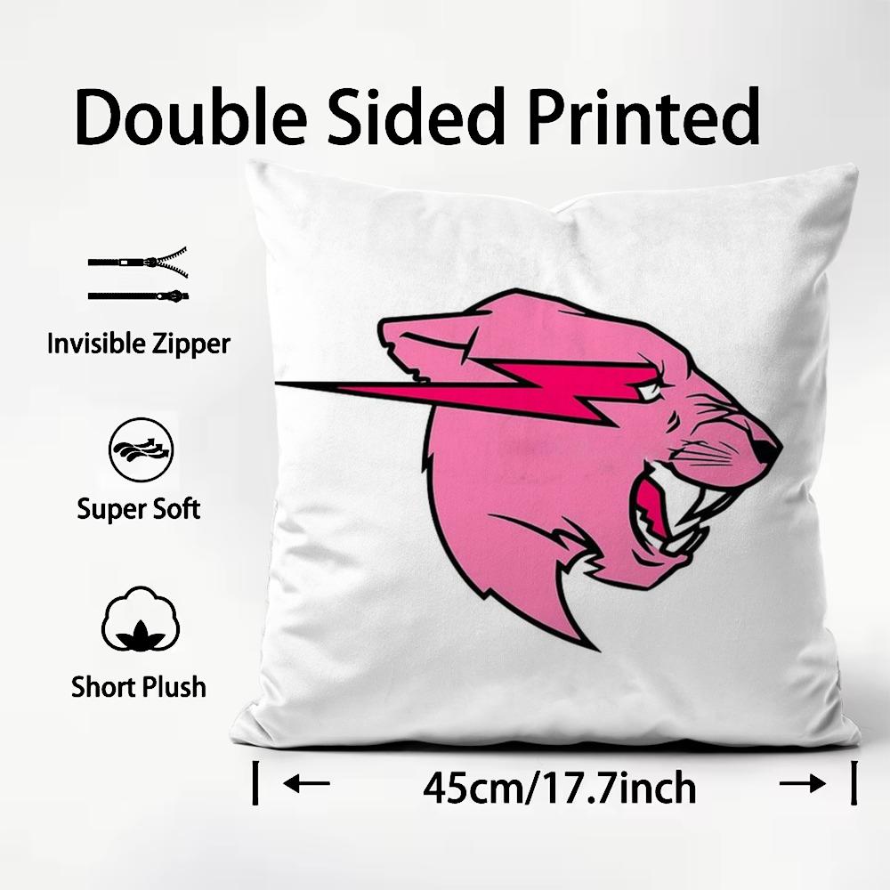 Popular Internet Celebrity Mr Beast Cushion Cover Soft & Easy-Wash Pillow Case – Versatile For Couch, Bed, Travel And Office